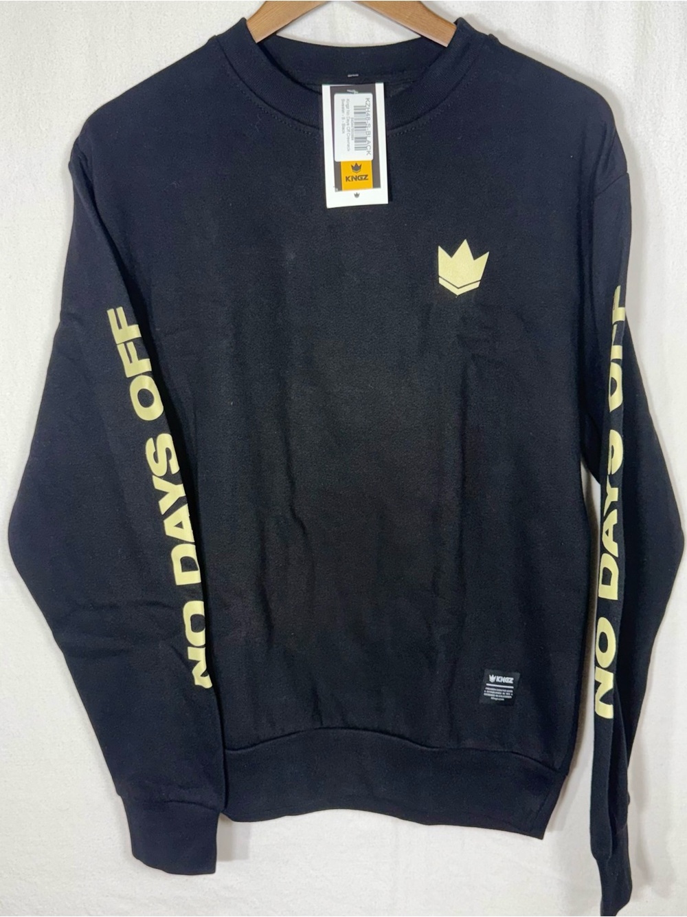 Kingz No Days Off Crewneck Sweatshirt Black Size Small NWT BJJ MMA